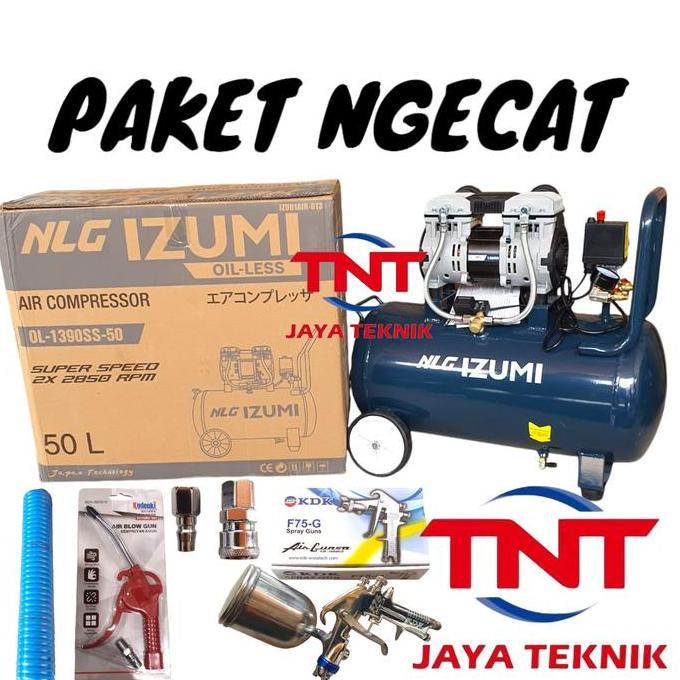 Sale Izumi Ol 1390 Kompresor Angin Oilless 1.75Hp 50 L Izumi Ol1390 Ol 1390 Ss 50L