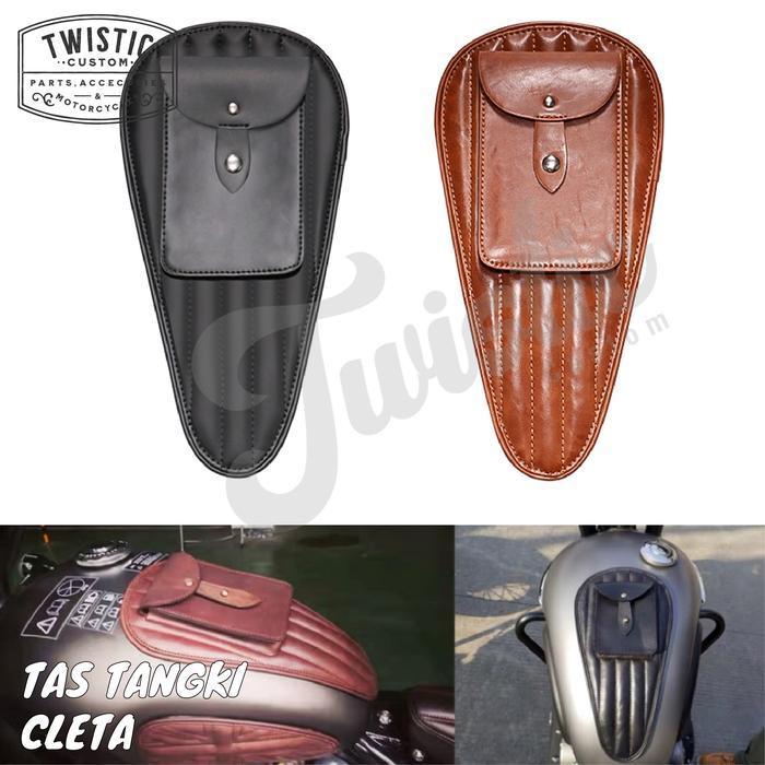 Tas Kulit Tangki Tank Bag Cleta Motor Custom Universal Retro Klasik Original Dan Terpercaya