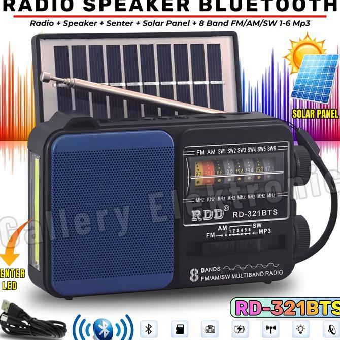 (ACS) TERBARU~Radio Portable Multifungsi RD-321BTS Ada Senter Emergency + Solar Panel | Speaker Radi