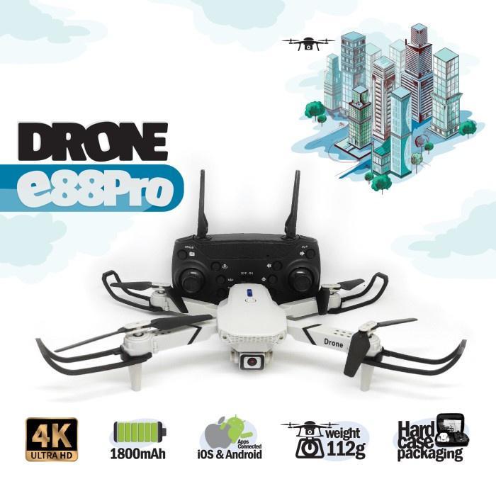 Drone E88Pro 4K Ultrahd Camera Foldable Drone Lipat Single Camera