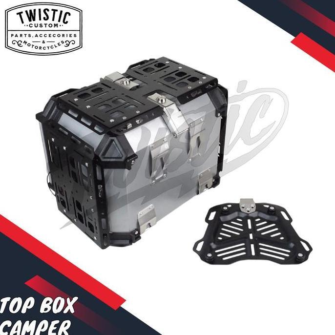 Top Box Pannier Tas Boks Bagasi Box Belakang Touring Camper 45L 45 Liter Motor Himalayan Versys Ktm 