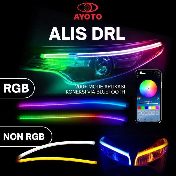DRL ALIS RGB PREMIUM & DRL ALIS 2 MODE FITUR WELOME KONEKSI APLIKASI BLUETOOTH WELCOME LIGHT SEIN RU