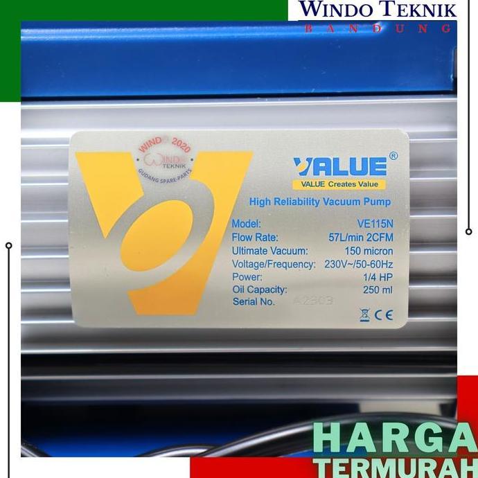 Vacuum Pump Value Ve115N 1/4Hp | Vacum Pump Value Ve 115 N | Pompa Pakum Freon Ve115 N 1/4Pk