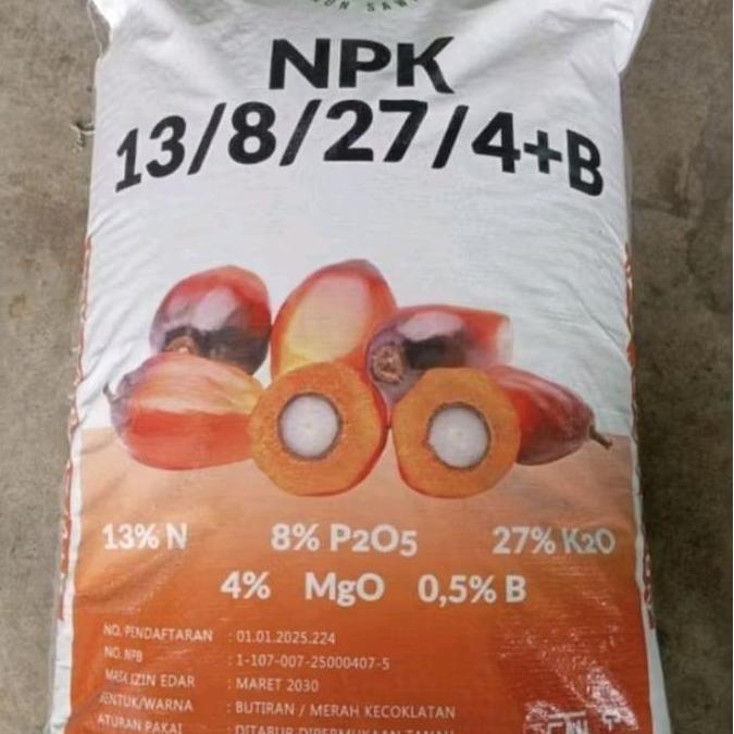 TERBARU - Pupuk NPK 13 8 27 4 merk DAUN SAWIT 50KG