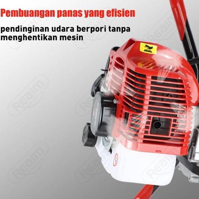 REAIM Mesin Bor Tanah 2-Tak Earth Auger Drill dengan Spiral Titanium Steel Kuat untuk Penggalian Lub