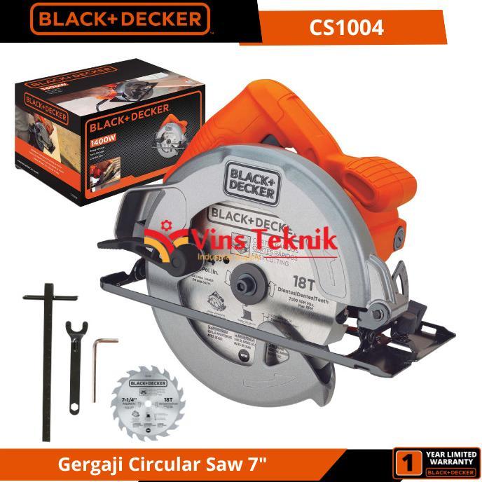 Black + Decker CS1004 Mesin Gergaji Kayu Sirkel Circular Saw 7" 185MM CS 1004
