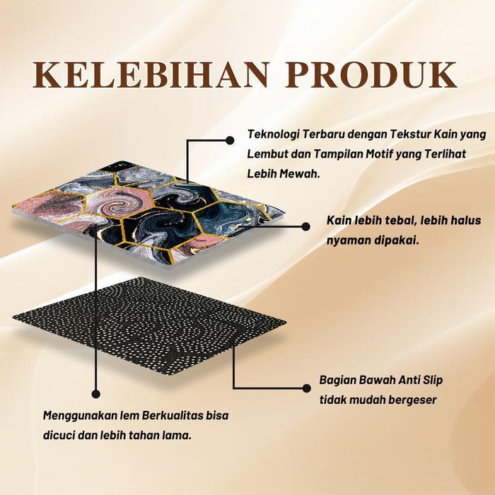 (Star Carpet)  Karpet Lantai Ruang Tamu Premium Bahan Tebal Uk 150X200 Antislip