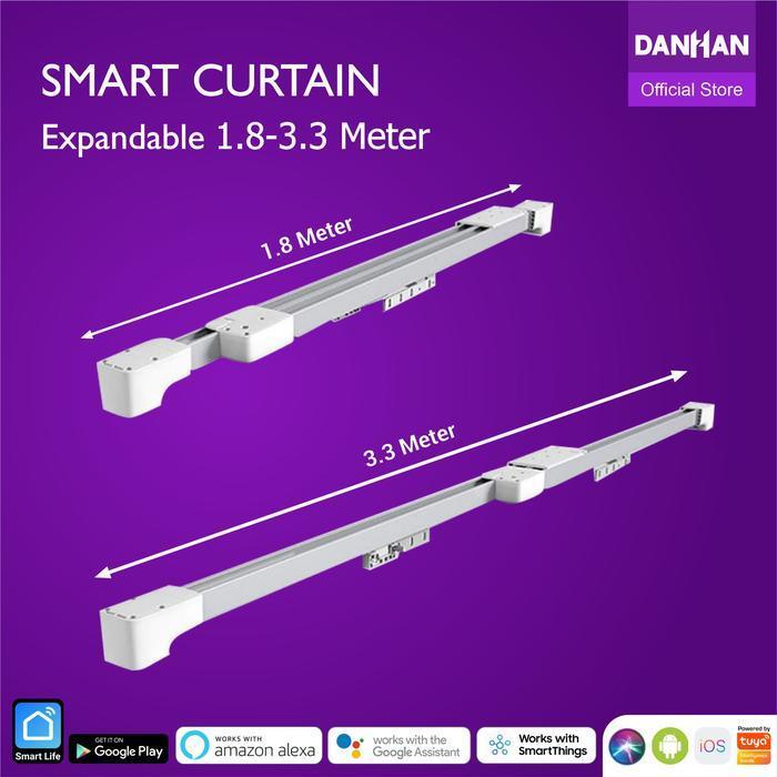 Rel Gorden Otomatis Remote, Control melalui Smartphone Smart Curtain Expandable Danhan, Curtain Adju