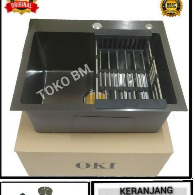 kitchen sink black 6045 oki/kitchen sink 6045 hitam/kitchen sink black