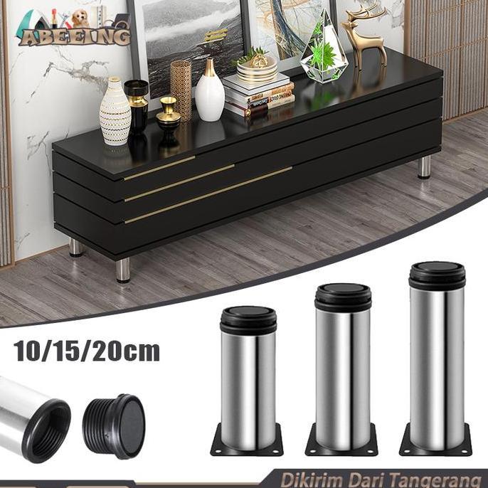 PUMERIA Kaki Sofa Bulat Tinggi Stainless Kaki Lemari Tabung Kaki Furniture