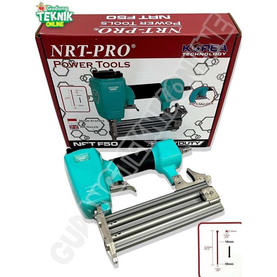 DHEALOKA Mesin Paku Tembak Lurus F50 NRT PRO 10-50mm / Air Nailer Paku Tembak Angin Kompresor Safety
