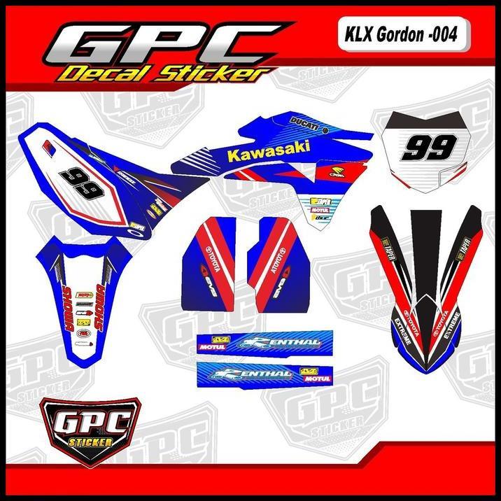 BEST DEAL PREMIUM DECAL STICKERDEKAL STIKER CUSTOM KLX GORDON BIRU 004