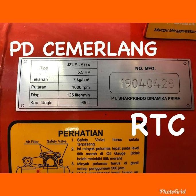 Promo Kompresor Angin Shark Bensin 1/4 Pk Tangki 65 Liter