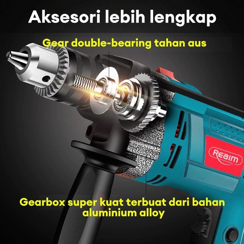 Reaim Mesin Gerinda Tangan Dan Mesin Bor Listrik 13Mm Set Gerinda Dan Bor Paket Bor Gerinda Bor Dan 