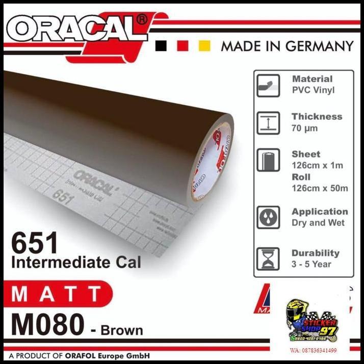 BEST DEAL STICKER ORACAL 651 - M080 BROWN MATT STIKER [METERAN] !!!