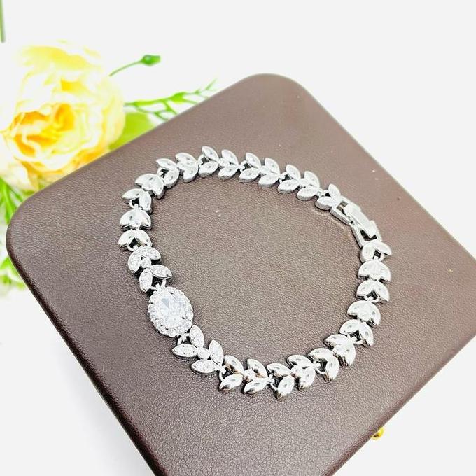 Levonazi - Gelang Rantai Padi Titanium (Free Cincin) Gelang Wanita Titanium Elegan