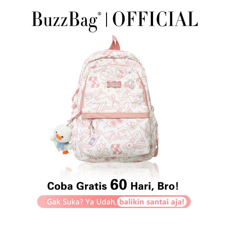 BUZZBAG - Tas sekolah pink aesthetic school bag aesthetic tas sekolah tas ransel laptop terlaris