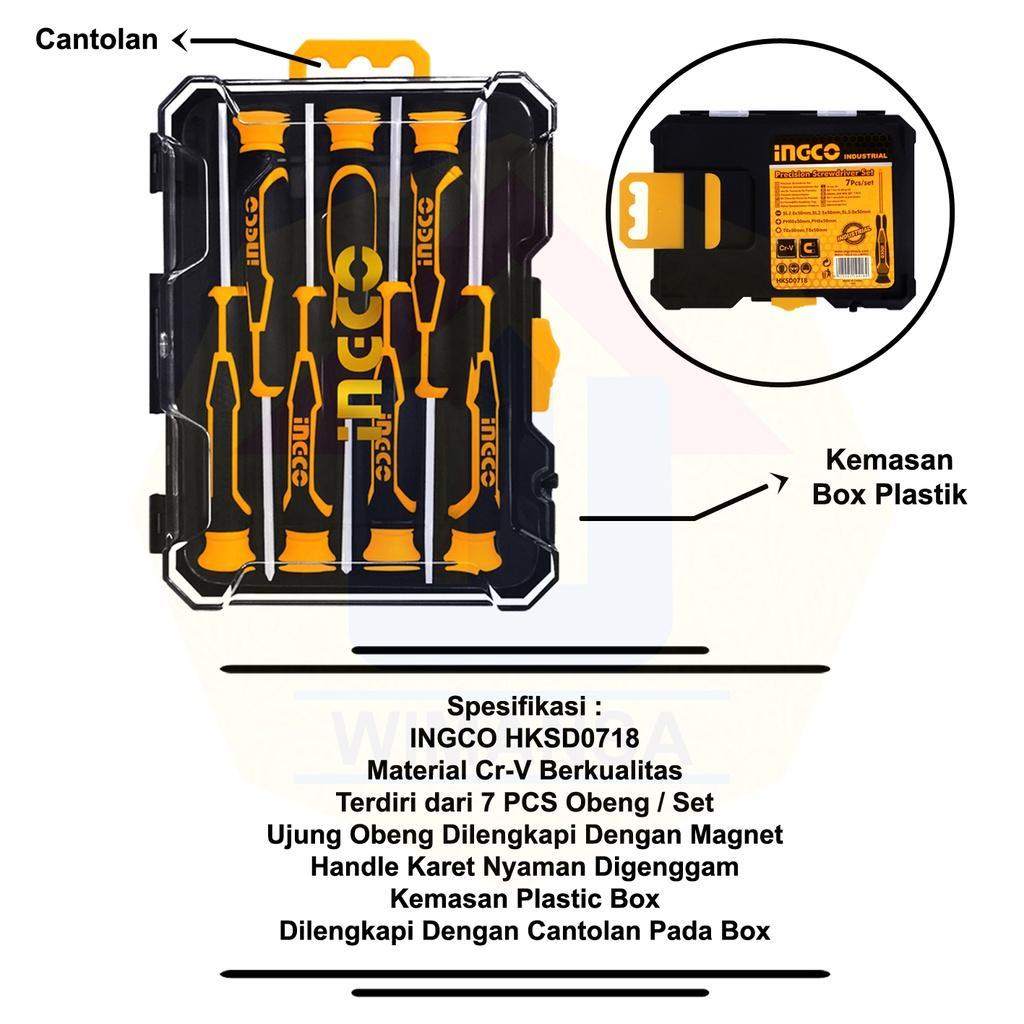Hksd0718 Ingco Obeng Set 7 Pcs - Precision Screwdriver Set