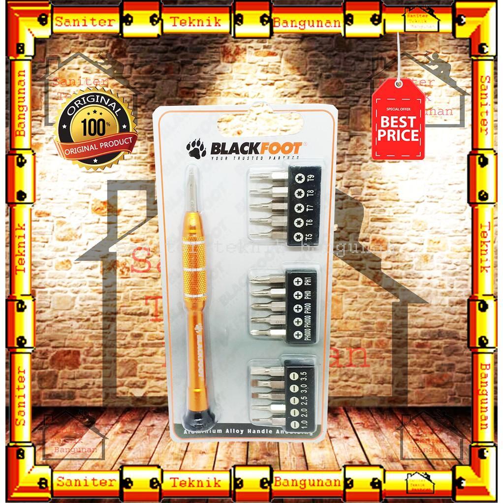 Obeng Kacamata Set 17 Pcs Alumunium Blackfoot / Obeng Magnet / Obeng Hp