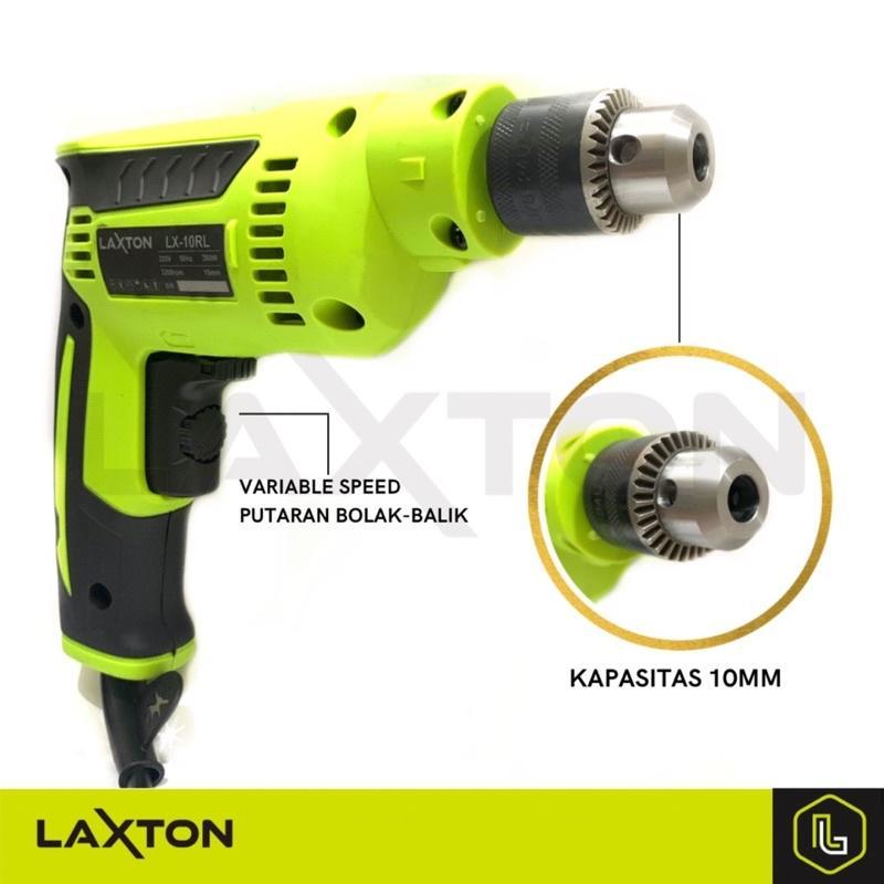 Bor Listrik Tangan Laxton Lx10Rl 10Mm Mesin Bor Kayu, Tembok, Besi, Multifungsi