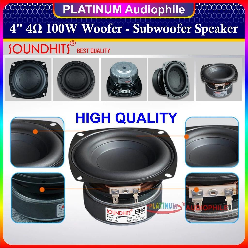 Speaker 4 Inch Woofer Subwoofer Bass 4 Ohm 100W Speaker 4" Soundhits Sw-404S