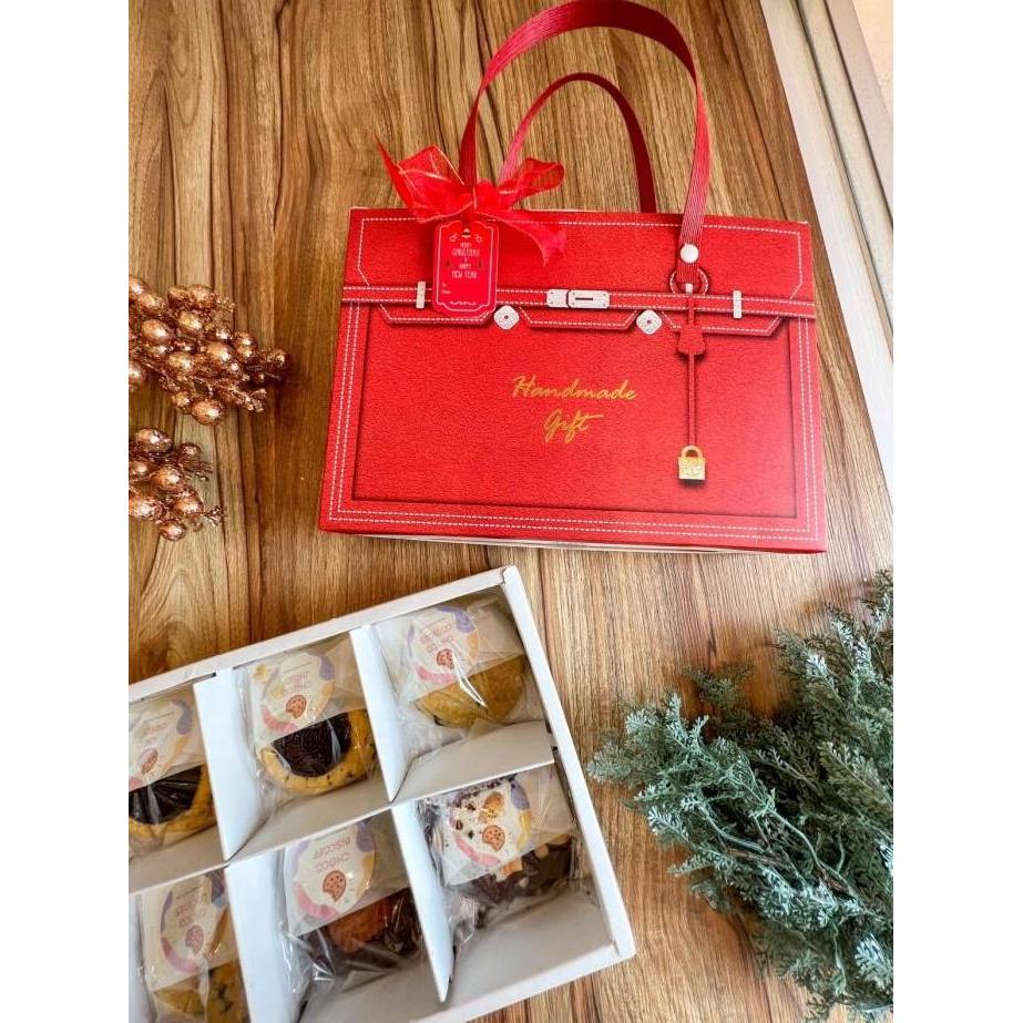 Box kue / dus kue / packaging mini pie / kemasan mini pie Hermes Red