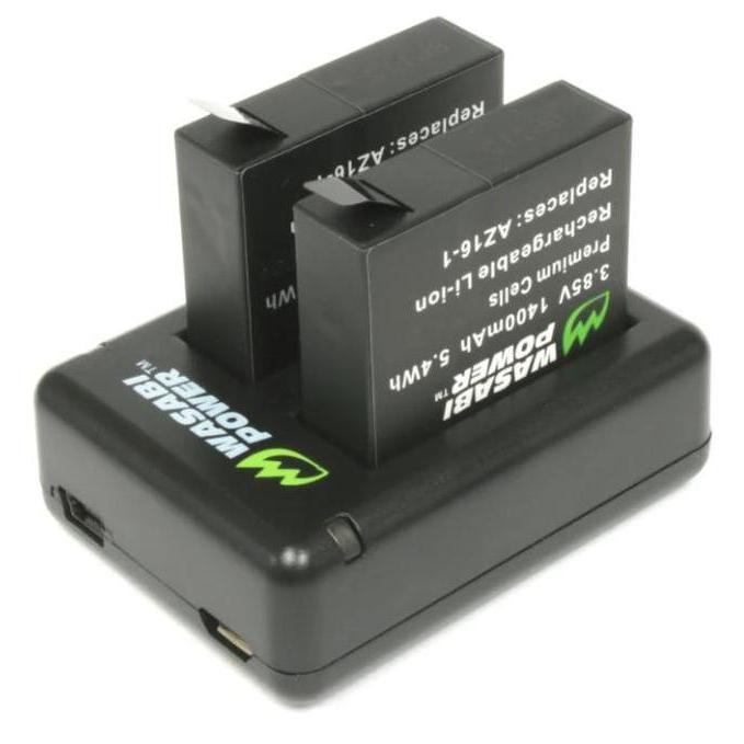 TERBARU - Wasabi Power Battery & Charger Kit for Xiaomi YI 2 YI 4K YI 4K Mark II YI 4K+ 4Kii 4KM2 YI