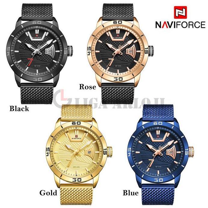 Naviforce Rantai Pasir - Jam Tangan Pria Analog 9155 Tanggal Original