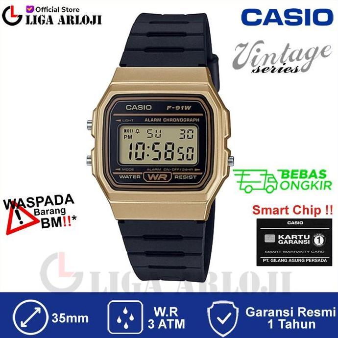 CASIO F-91WM-9ADF - Jam Tangan Unisex - Hitam