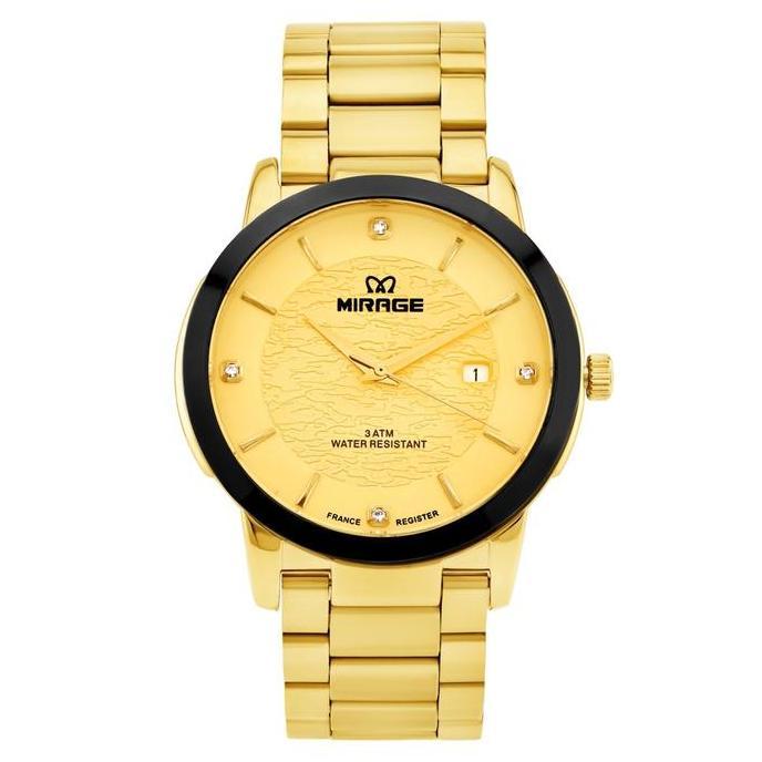 Mirage Watch - Jam Tangan Pria Analog Original Mewah Keren Anti Karat Gold 8809 / 8894 M Emas Garans