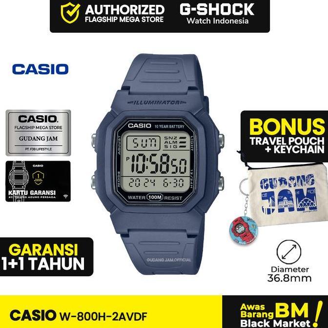 Casio W-800H-2AVDF | Jam Tangan Pria Cowok | Digital | Anti Air | Original | Casio Watches | W 800H 