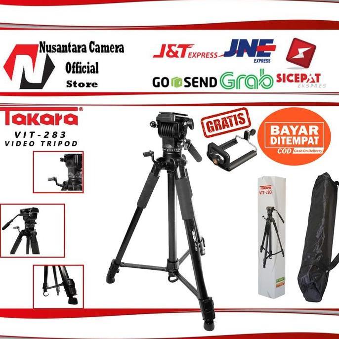 HARGA DISC - Tripod Video Proffessional Takara VIT 283 Fluid Head - kaki kamera