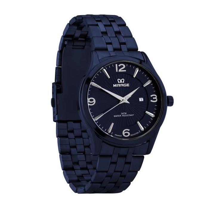 Mirage Watch - Official Store Original Jam Tangan Analog Pria Kasual Navy Blue 8808M Stainless Watch
