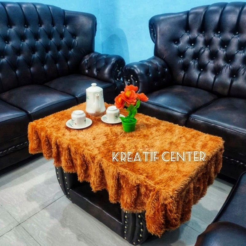 Taplak Meja Bulu Rumbai/Taplak Meja Rumbai Bulu Rasfur/Taplak Meja Rumbai Uk P100Cm X L50Cm X R20Cm/