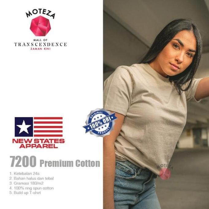 Kaos Polos NSA ( New States Apparel ) 7200 Premium Cotton 24s - PUTIH & WARNA - SIZE S M L XL XXL Da