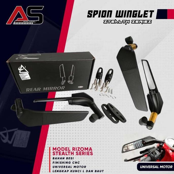 Promo Spion Winglet Stealth XMAX NMAX PCX KLX R25 ZX25R CBR150R GSX NINJA Model  TANGKAI BESI Univer