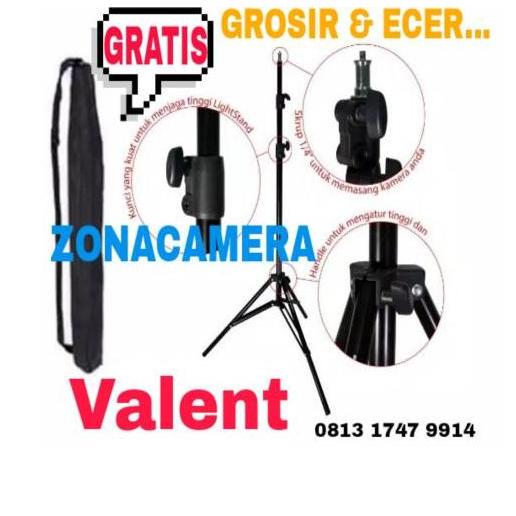 SEOVALITAMASHOP - LIGHTSTAND VALENT TRIPOD STUDIO TRIPOD LAMPU LIGHT STAND VALENT TAS
