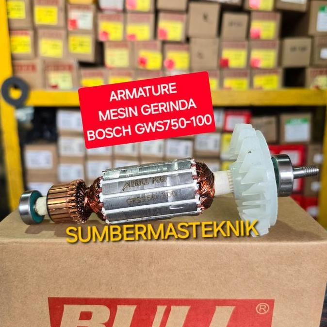Miliki Armature Bosch Gws750-100 Angker Rotor Mesin Gerinda Tangan Bosch Gws 750-100 Gws 750 100 Bos