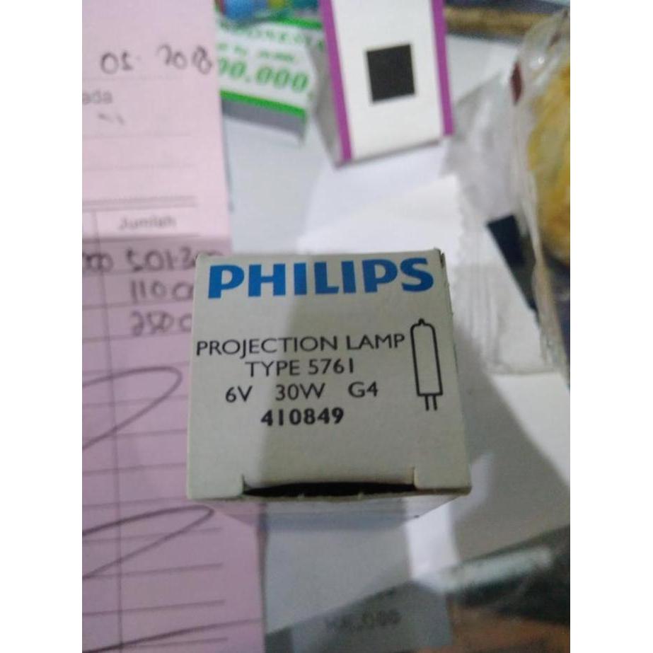 Lampu Proyektor Halogen Kacang Philips 6v 6 volt 30w 30 watt 5761