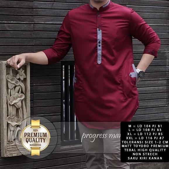 SNOWSHOP  Baju Muslim Pria Baju Koko JENKO Kerah Shanghai M, L, XL & XXL Kancing Tangan bahan Toyobo