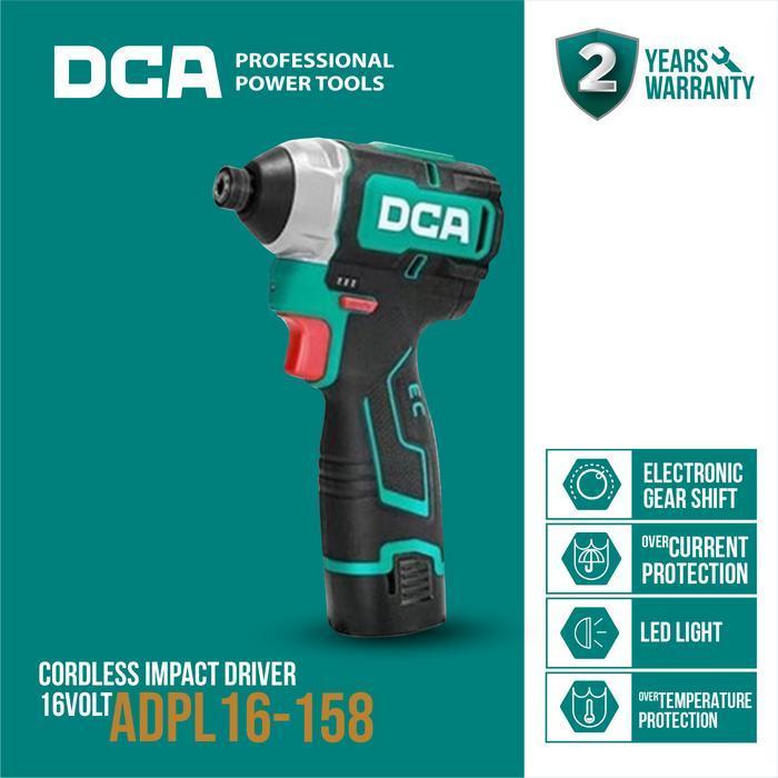 DCA Cordless Impact Driver / Mesin Impact Driver Baterai 16V ADPL16-158E