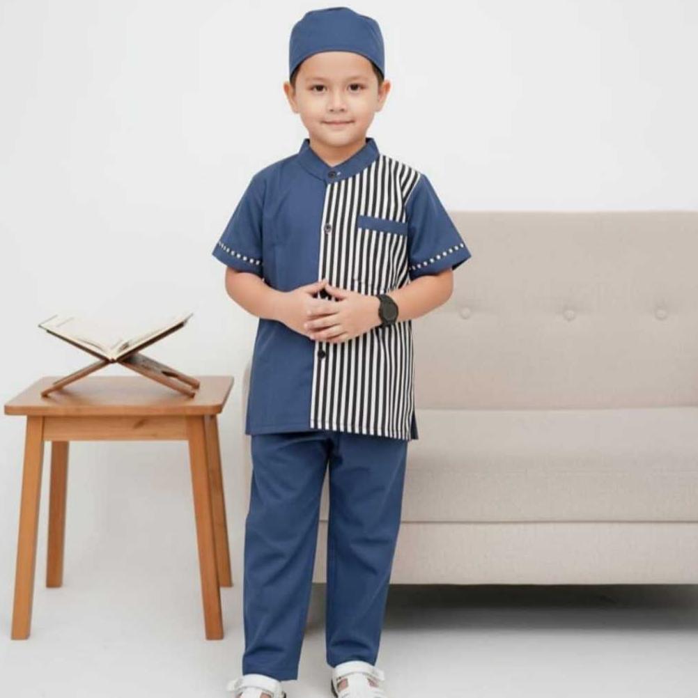 GARANSI Setelan Koko Anak Laki Laki 2 3 4 5 6 7 Tahun Baju Muslim Anak Modern Koko Kurta Anak