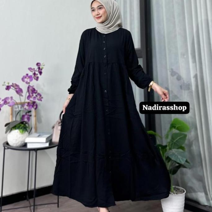 READY Alisha gamis rayon twill premium/gamis rayon twill ori wanita terbaru2026/gamis musim panas G0
