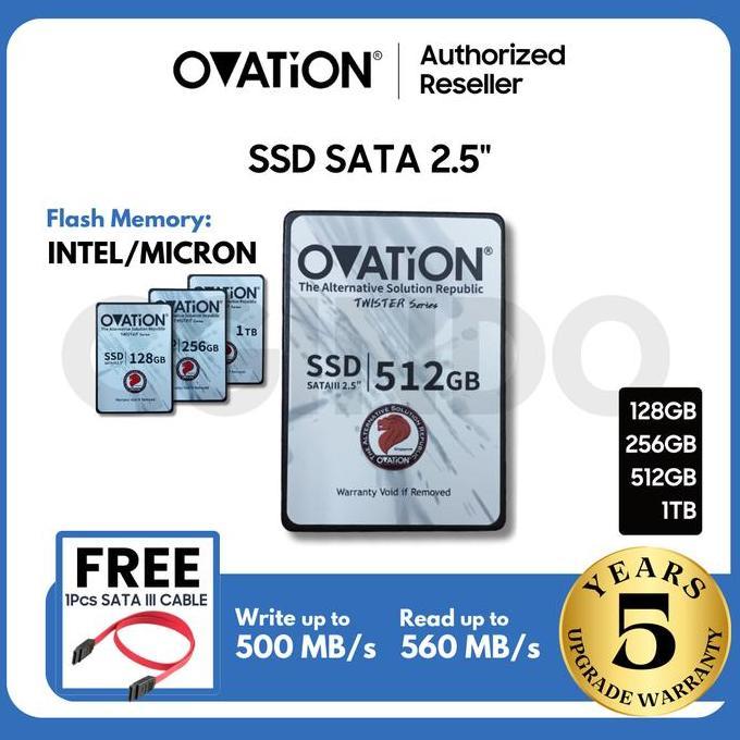 TERBARU - Ovation SSD 128GB / 256GB / 512GB / 1TB 2.5" SATA3 Internal SSD SATA - Garansi 5 Tahun