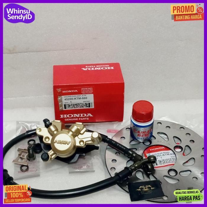 Exclusive Paket 4 Item Kaliper Rem Belakang Set Cakram Supra X 125 Karbu Supra X 125 New Fi Blade Ne