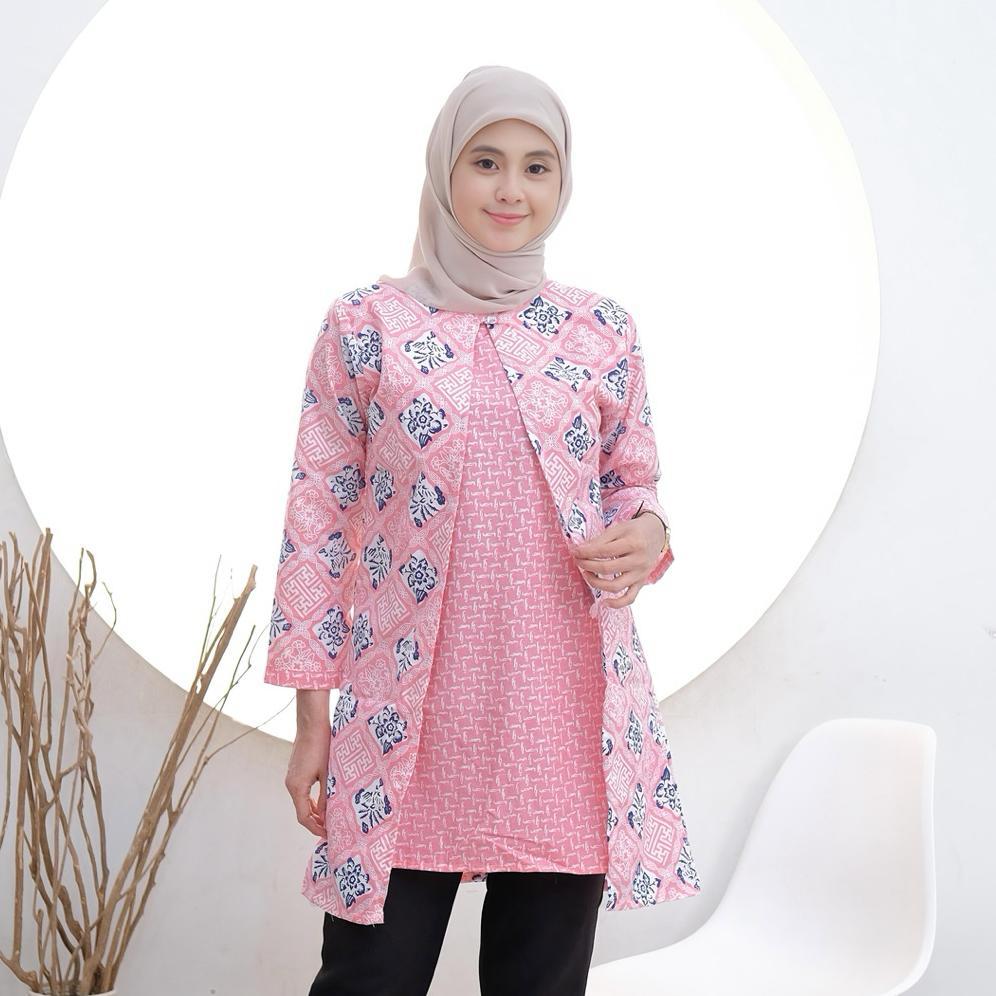 New Deals Tunik Batik Bolero Lengan Panjang Atasan Batik Wanita Bolero Terbaru