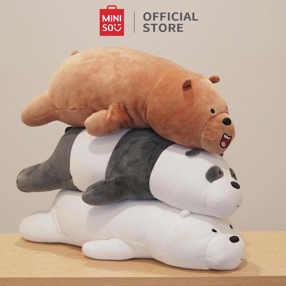 Tahan Lama Miniso Boneka Tidur We Bare Bears Boneka Lucu Anak Mainan Tidur 54Cm Bear Boneka Mewah Ma