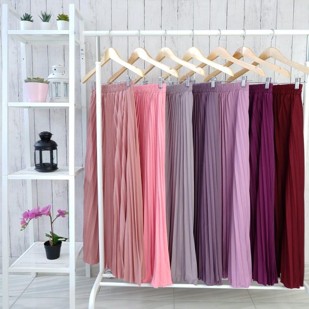 CUCI GUDANG Rok Plisket Jumbo Premium Tebal Hyget Super