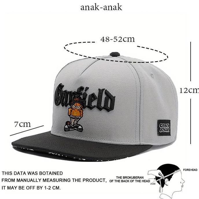 Topi Snapback Garfield  hip hop Fashion bordir merek tide untuk pria dan wanita caps hat topi cowok 
