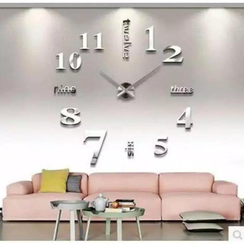 Hiasan Dinding Jam Dinding Jumbo Unik 150Cm Hitam Gold Jam Minimalis Jam Dinding Besar Dan Jumbo Jam